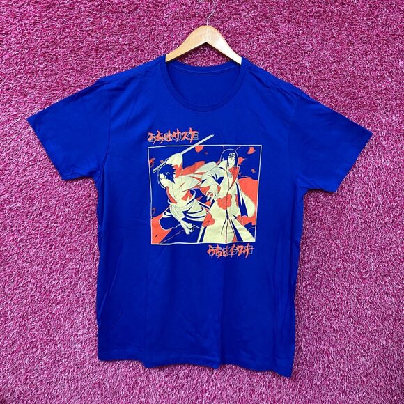 Naruto Sasuke Blue Anime Tshirt size Extra Large - Picture 1 of 4